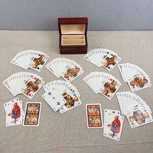 Trefl Polish Kings Playing Cards Set with Hand Carved Wooden Storage Box Poland